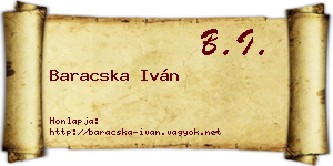 Baracska Iván névjegykártya